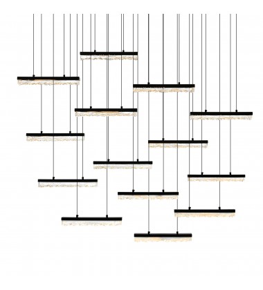 Stagger Integrated LED Black Chandelier (1588P60-14-101) - CWI
