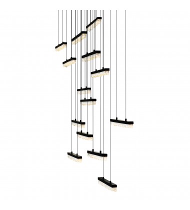  Stagger Integrated LED Black Chandelier (1588P60-14-101) - CWI