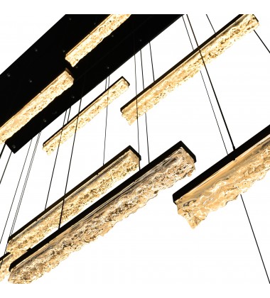  Stagger Integrated LED Black Chandelier (1588P60-14-101) - CWI