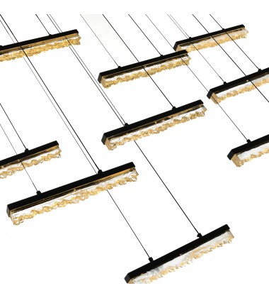  Stagger Integrated LED Black Chandelier (1588P60-14-101) - CWI
