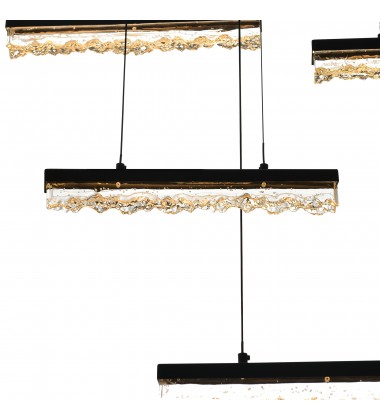  Stagger Integrated LED Black Chandelier (1588P60-14-101) - CWI