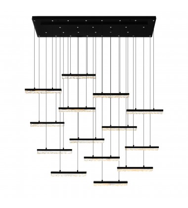  Stagger Integrated LED Black Chandelier (1588P60-14-101) - CWI