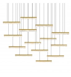  Stagger Integrated LED Brass Chandelier (1588P60-14-624) - CWI