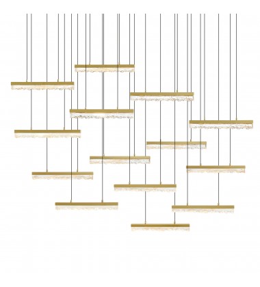  Stagger Integrated LED Brass Chandelier (1588P60-14-624) - CWI