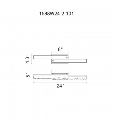  Stagger Integrated LED Black Vanity Light (1588W24-2-101) - CWI