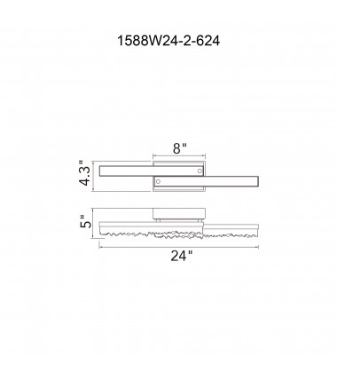  Stagger Integrated LED Brass Vanity Light (1588W24-2-624) - CWI