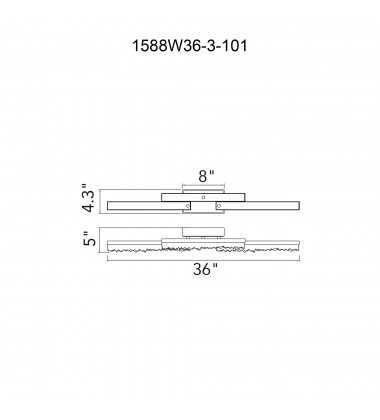  Stagger Integrated LED Black Vanity Light (1588W36-3-101) - CWI