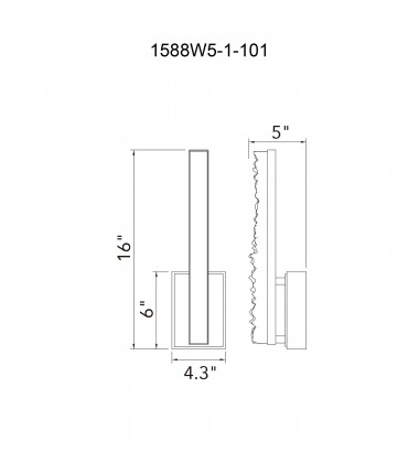  Stagger Integrated LED Black Wall Light (1588W5-1-101) - CWI