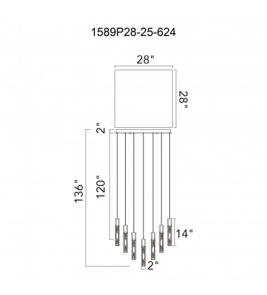  Greta Integrated LED Brass Chandelier (1589P28-25-624) - CWI