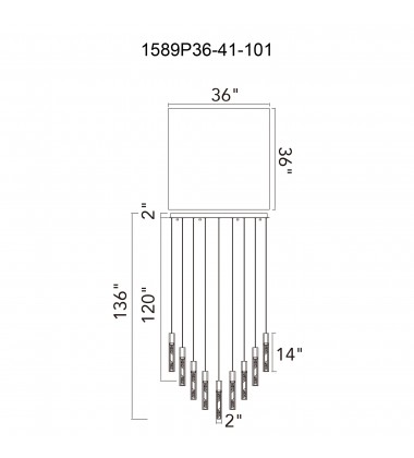 Greta Integrated LED Black Chandelier (1589P36-41-101) - CWI Greta Integrated LED Black Chandelier (1589P36-41-101) - CWI