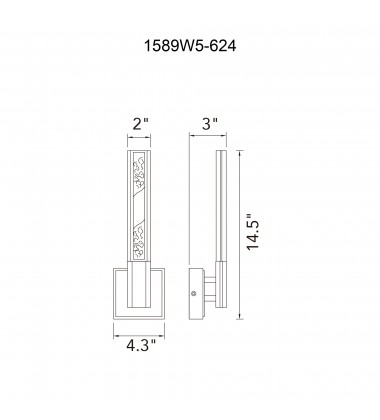  Greta Integrated LED Brass Wall Light (1589W5-624) - CWI