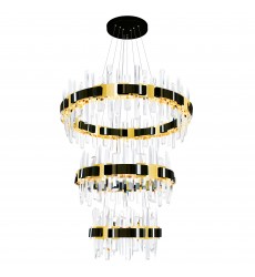  Aya LED Integrated Pearl Black Chandelier (1592P32-3-612) - CWI
