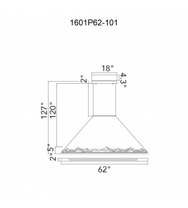  Himalayas Integrated LED Black Chandelier (1601P62-101) - CWI