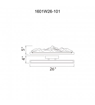  Himalayas Integrated LED Black Vanity Light (1601W26-101) - CWI