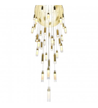 Olinda LED Integrated Satin Gold Chandelier (1606P33-37-602) - CWI  Olinda LED Integrated Satin Gold Chandelier (1606P33-37-602) - CWI