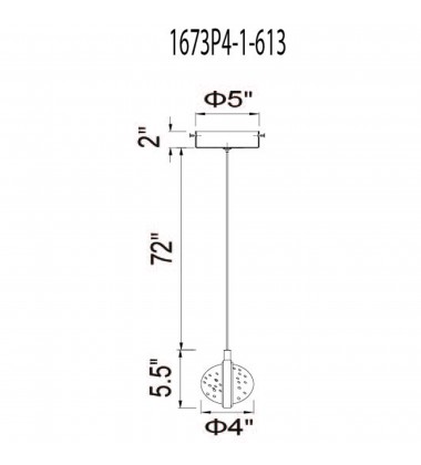  Salvador 4 in LED Integrated Polished Nickel Pendant (1673P4-1-613) - CWI