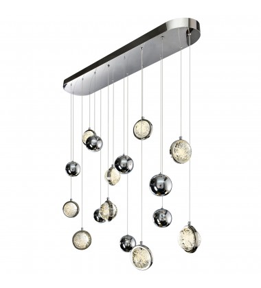  Salvador 40 in LED Integrated Polished Nickel Chandelier (1673P40-9-613-RC) - CWI
