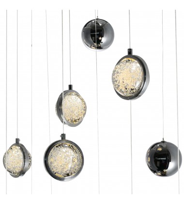  Salvador 40 in LED Integrated Polished Nickel Chandelier (1673P40-9-613-RC) - CWI