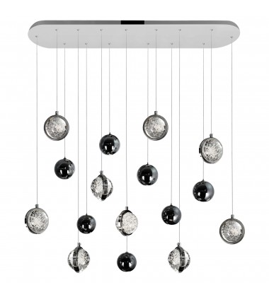  Salvador 40 in LED Integrated Polished Nickel Chandelier (1673P40-9-613-RC) - CWI