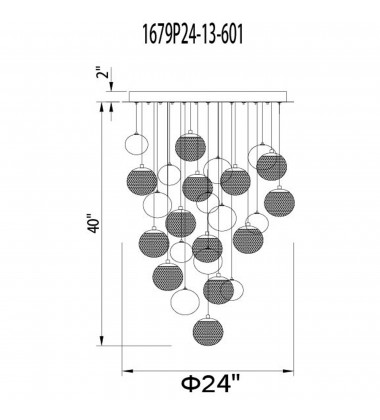  Siena 13 Light Chrome Chandelier (1679P24-13-601) - CWI