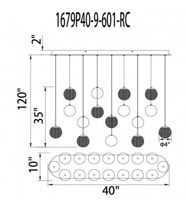  Siena 9 Light Chrome Chandelier (1679P40-9-601-RC) - CWI