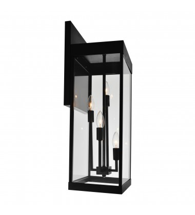  Windsor 4 Light Black Outdoor Wall Light (1695W8-4-101) - CWI