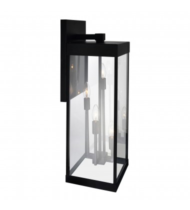  Windsor 4 Light Black Outdoor Wall Light (1695W8-4-101) - CWI
