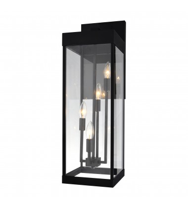  Windsor 4 Light Black Outdoor Wall Light (1695W8-4-101) - CWI