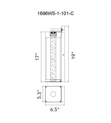  Rochester LED Integrated Black Outdoor Wall Light (1696W5-1-101-C) - CWI