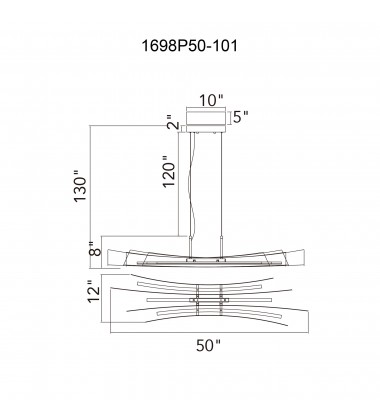  Candora Integrated LED Black Chandelier (1698P50-101) - CWI