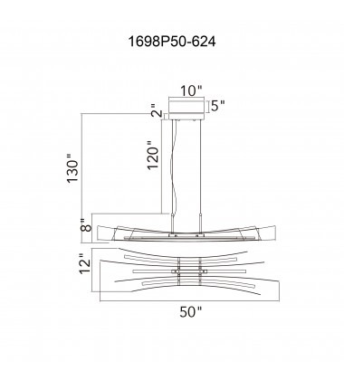  Candora Integrated LED Brass Chandelier (1698P50-624) - CWI