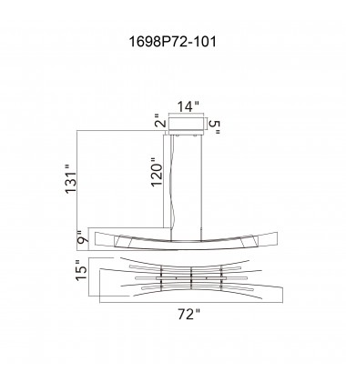  Candora Integrated LED Black Chandelier (1698P72-101) - CWI