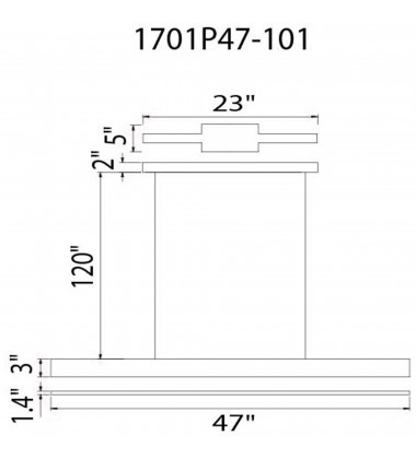  Pienza 47 in LED Integrated Black Chandelier (1701P47-101) - CWI