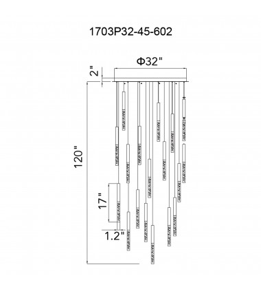  Dragonswatch LED Integrated Chandelier with Satin Gold Finish (1703P32-45-602) - CWI