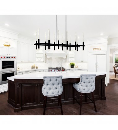  Dragonswatch Integrated LED Black Chandelier (1703P48-12-101-RC) - CWI