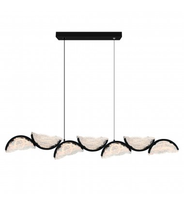  Moon Integrated LED Black Chandelier (1715P54-7-101) - CWI