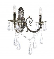  Brass 2 Light Wall Sconce With Antique Brass Finish (2015W16AB-2) - CWI