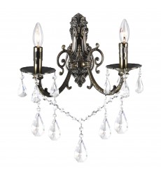  Brass 2 Light Wall Sconce With Antique Brass Finish (2015W16AB-2) - CWI