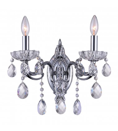  Flawless 2 Light Wall Sconce With Chrome Finish (2016W15C-2) - CWI