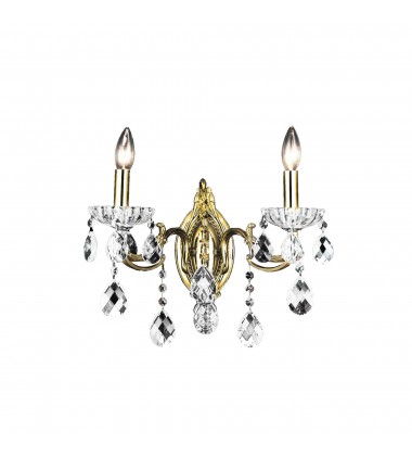  Flawless 2 Light Wall Sconce With Antique Brass Finish (2016W16AB-2) - CWI