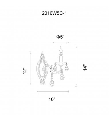  Flawless 1 Light Wall Sconce With Chrome Finish (2016W5C-1) - CWI