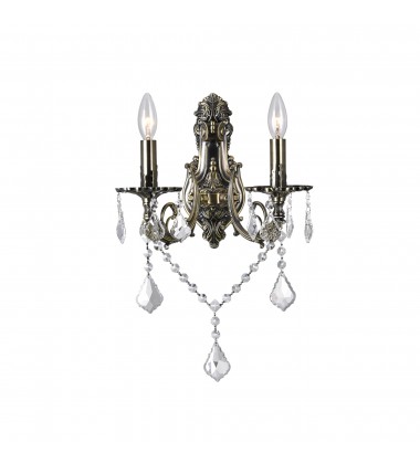  Brass 2 Light Wall Sconce With Antique Brass Finish (2022W16AB-2) - CWI