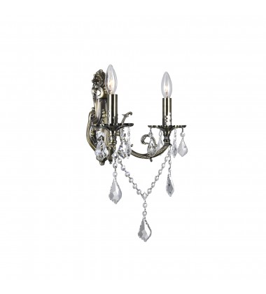  Brass 2 Light Wall Sconce With Antique Brass Finish (2022W16AB-2) - CWI