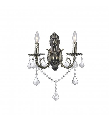  Brass 2 Light Wall Sconce With Antique Brass Finish (2022W16AB-2) - CWI