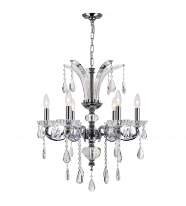  Glorious 6 Light Up Chandelier With Chrome Finish (2024P24C-6) - CWI