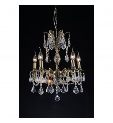  CWI-Brass 5 Light Up Chandelier With Antique Brass Finish (2039P18AB-5)