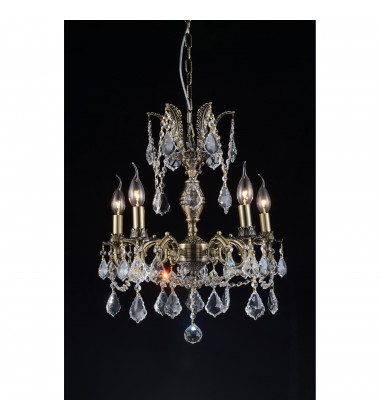  CWI-Brass 5 Light Up Chandelier With Antique Brass Finish (2039P18AB-5)
