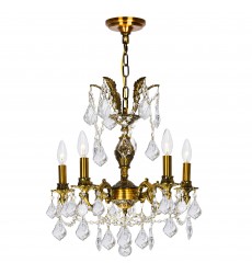  CWI-Brass 5 Light Up Chandelier With French Gold Finish (2039P18GB-5)