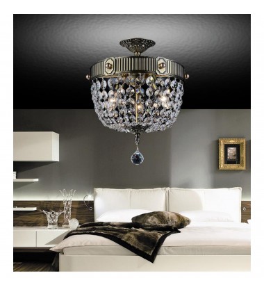 Brass 3 Light Bowl Flush Mount With Antique Brass Finish (2048C13AB) - CWI Brass 3 Light Bowl Flush Mount With Antique Brass Finish (2048C13AB) - CWI