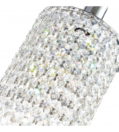  Glitz 1 Light Down Mini Pendant With Chrome Finish (4281P-R-R Clear crystal) - CWI